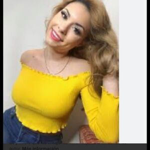 Yellow Off-Shoulder Long Sleeve Top